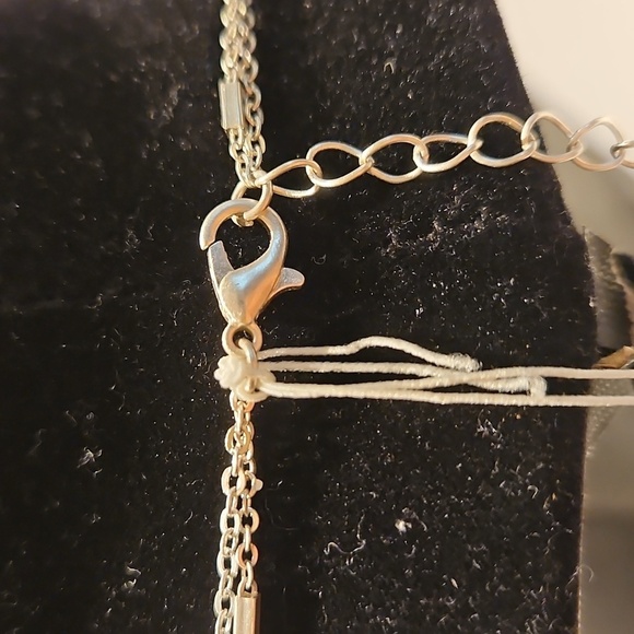 ROMOLO Silvertone Double Strand 24" To 30" Necklace - Picture 8 of 10